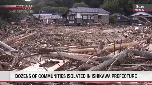 Dutzende Gemeinden in Ishikawa nach Rekordregenfällen von der Außenwelt abgeschnitten