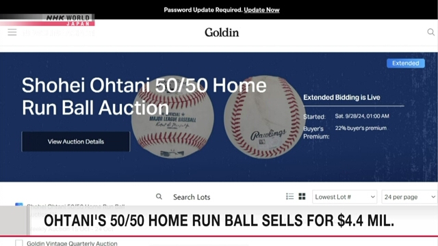 Ohtanis 50-50-Homerun-Ball erzielt bei einer Auktion rekordverdächtige 4,4 Millionen US-Dollar