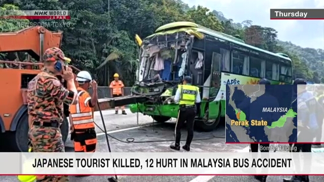 Japanischer Tourist bei Busunfall in Malaysia getötet und 12 verletzt