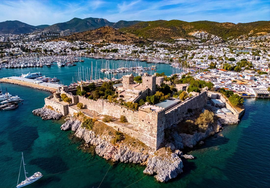 Luftaufnahme vom Hafen in Bodrum