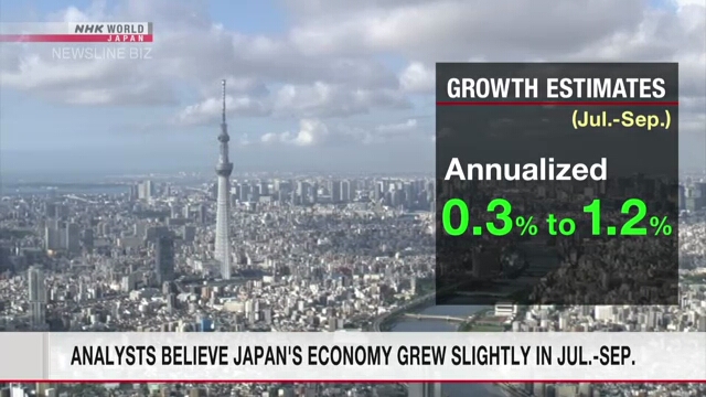 Analysten gehen davon aus, dass Japans Wirtschaft im Juli-September-Quartal leicht gewachsen ist