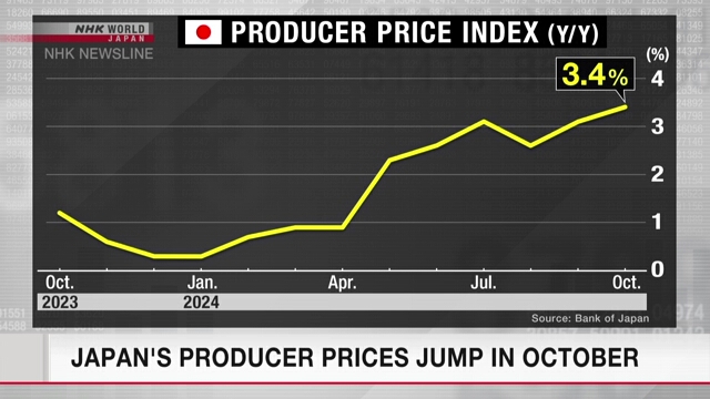 Japans Erzeugerpreise steigen im Oktober