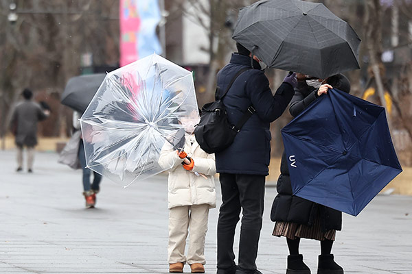 KMA: Regen- und Schneevorhersage landesweit bis Donnerstag.