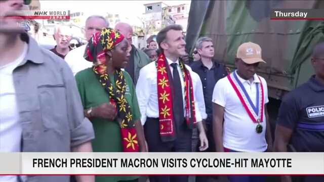 Der französische Präsident Macron besucht das vom Zyklon heimgesuchte Mayotte