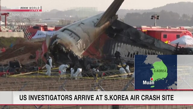 US-Ermittler treffen an der Absturzstelle eines südkoreanischen Passagierflugzeugs ein