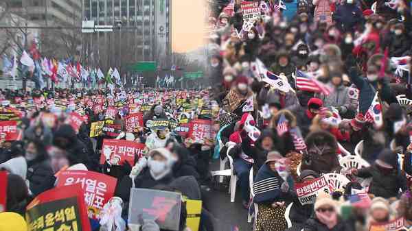 Massenkundgebungen in Seoul wegen Yoons Amtsenthebung